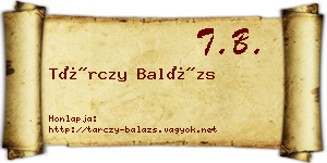 Tárczy Balázs névjegykártya