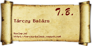 Tárczy Balázs névjegykártya