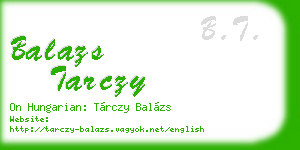 balazs tarczy business card