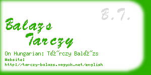 balazs tarczy business card